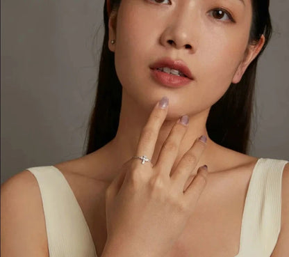 925 Sterling Silver Cross Chain Ring