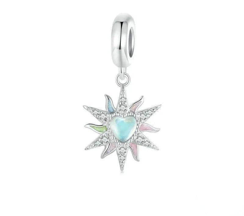 925 Sterling Silver Colorful Sunshine Charm - TEA LU SHOP