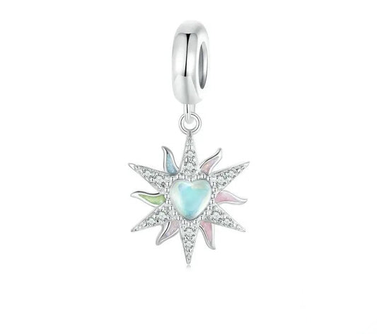 925 Sterling Silver Colorful Sunshine Charm - TEA LU SHOP