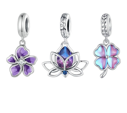 925 Sterling Silver Four-Leaf Clover Charms - TEA LU SHOP