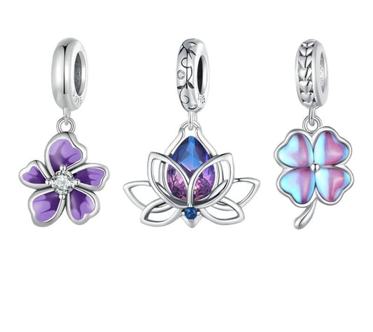 925 Sterling Silver Four-Leaf Clover Charms - TEA LU SHOP