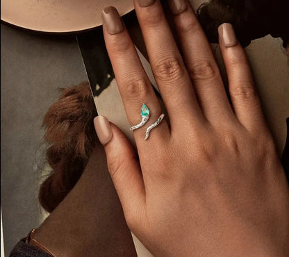 925 Sterling Silver Adjustable Coiled Snake Ring