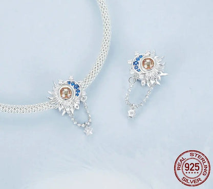 925 Sterling Silver Sun and Moon Charm - Shine Bright Store