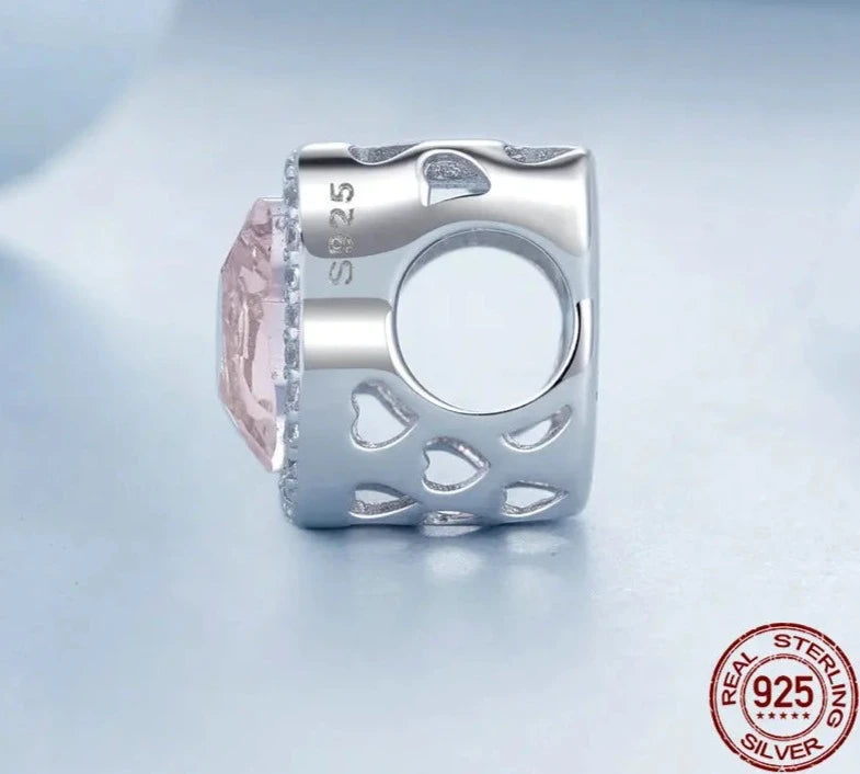 925 Sterling Silver Pink Kitty Charms