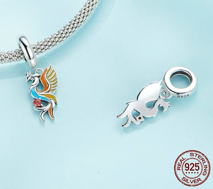 925 Sterling Silver Colorful Phoenix Pendant - TEA LU SHOP