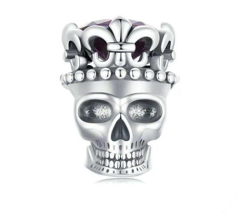 925 Sterling Silver Skull Crown Charm - Shine Bright Store