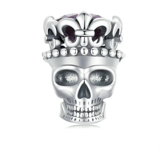 925 Sterling Silver Skull Crown Charm - Shine Bright Store