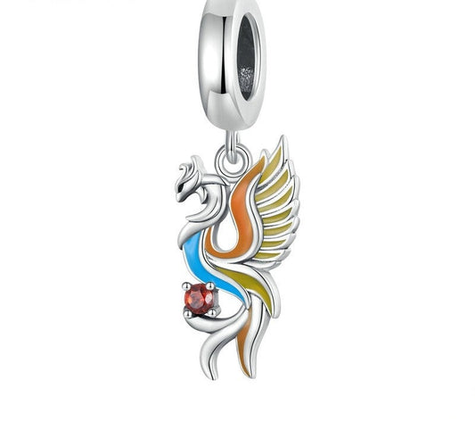 925 Sterling Silver Colorful Phoenix Pendant - TEA LU SHOP