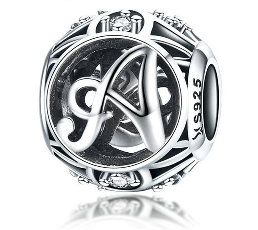 925 Sterling Silver Letter Charms - TEA LU SHOP