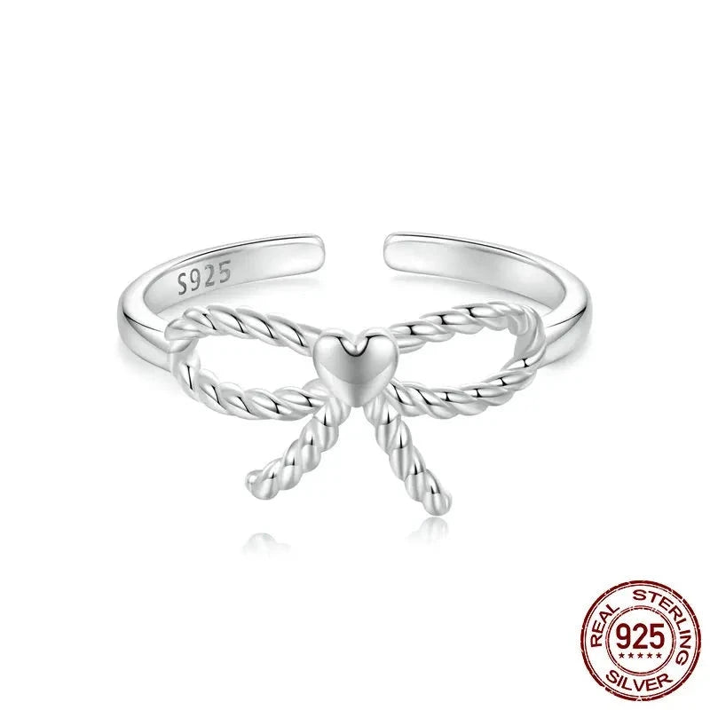 925 Sterling Silver Bow Rings
