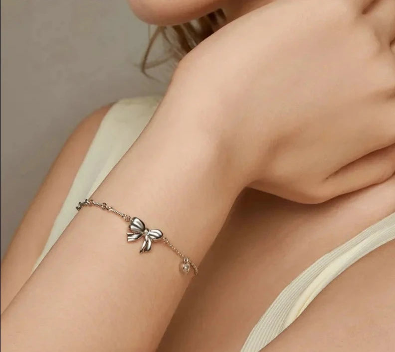 925 Sterling Silver Bowknot Bracelet