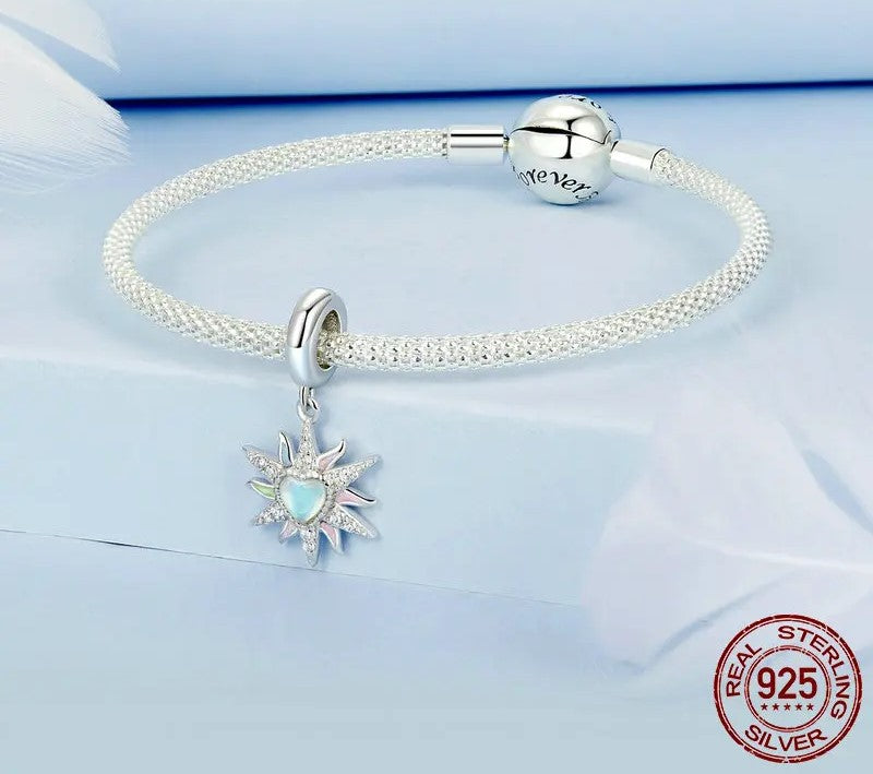 925 Sterling Silver Colorful Sunshine Charm - TEA LU SHOP