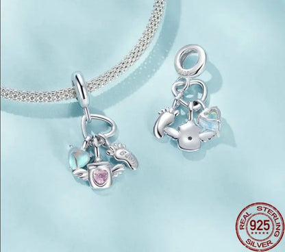Baby Bottle Set Pendant Dangle Charm