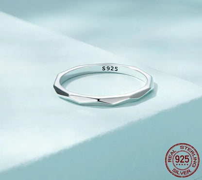 925 Sterling Silver Minimalism Simple Ring - TEA LU SHOP