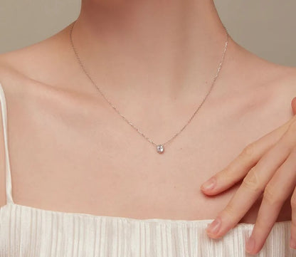 925 Sterling Silver Geometric Zircon Necklace - TEA LU SHOP