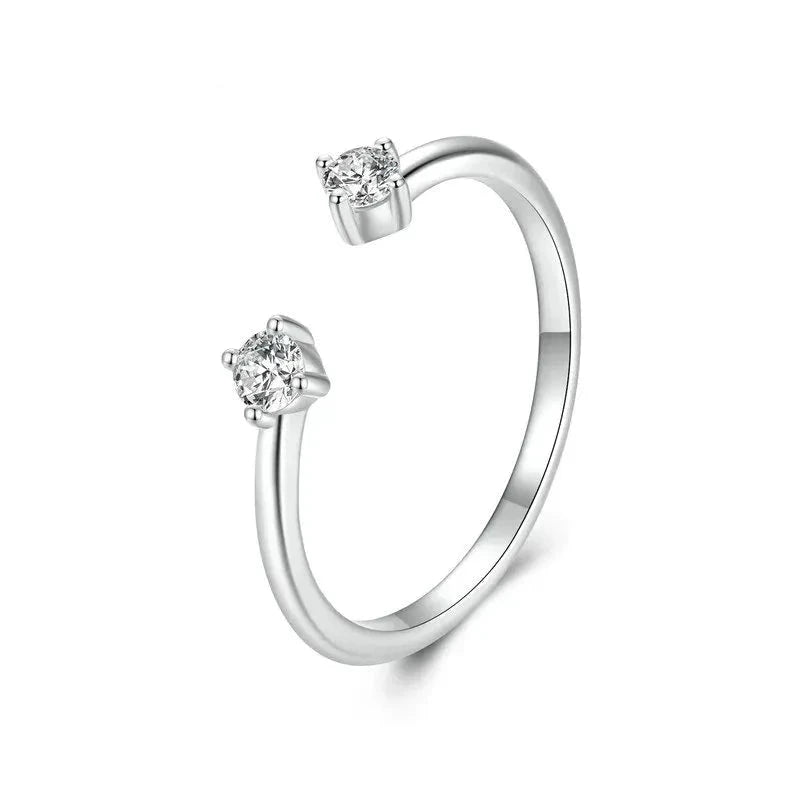 925 sterling silver Moissanite Adjustable Ring