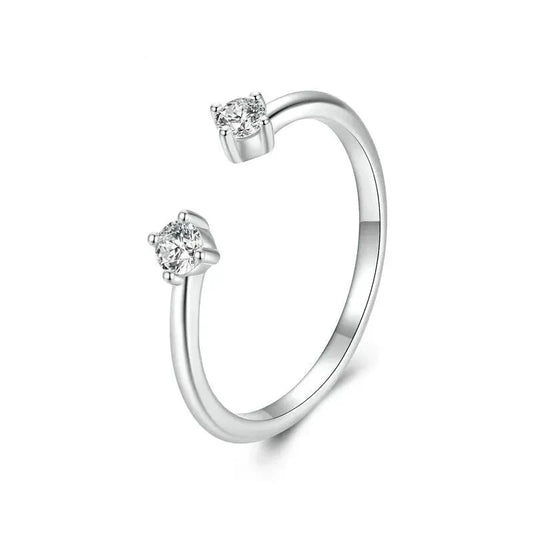 925 sterling silver Moissanite Adjustable Ring