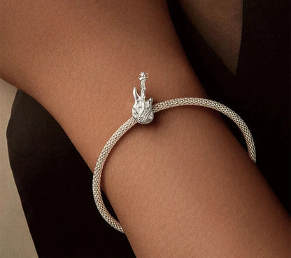 925 Sterling Silver Skull Hand Bass Charm