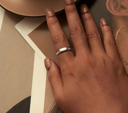 925 Sterling Silver Minimalist Interlocked Ring - Shine Bright Store