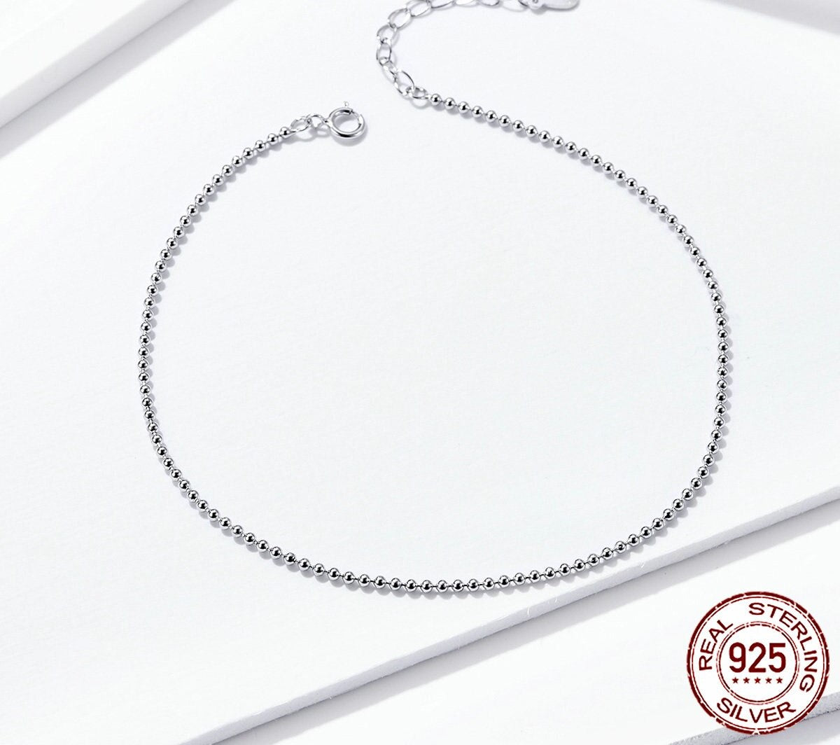 925 Sterling Silver Simple Essential Anklets - TEA LU SHOP