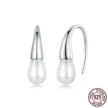 925 Sterling Silver Pearl Drop Earrings