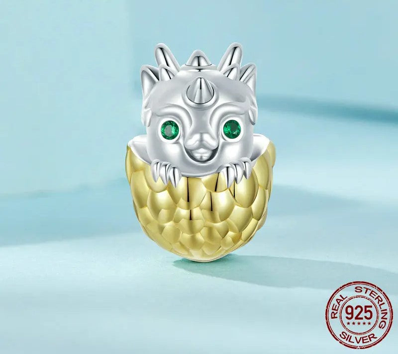 925 Sterling Silver Cute Dragon Egg Charm - Shine Bright Store