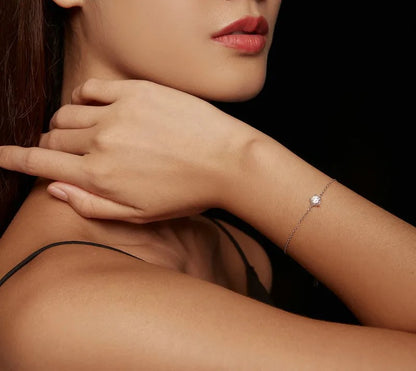 925 Sterling Silver Moissanite Bracelet - TEA LU SHOP