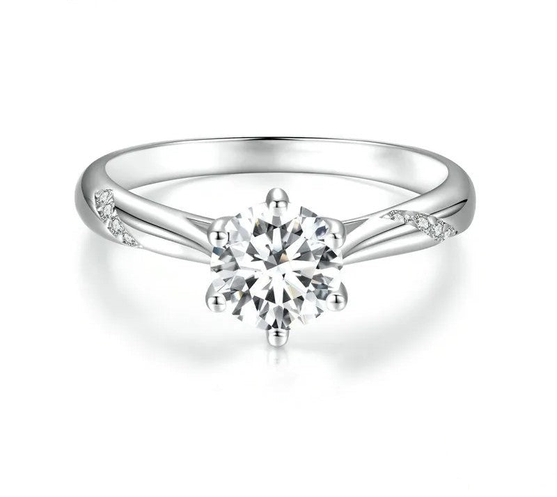 925 Sterling Silver Moissanite Ring - TEA LU SHOP