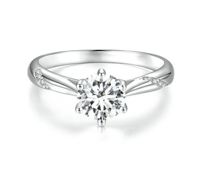 925 Sterling Silver Moissanite Ring - TEA LU SHOP