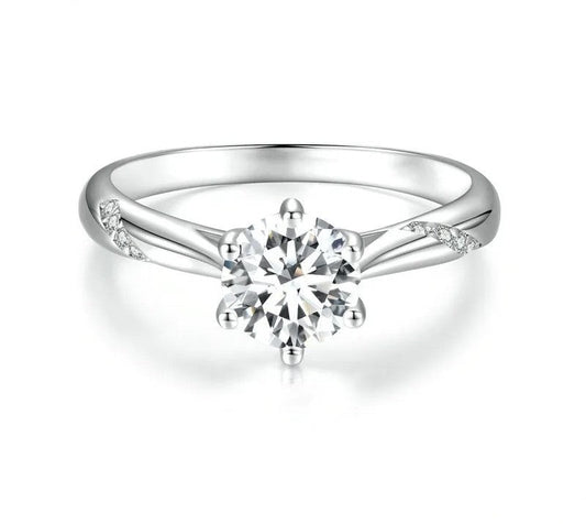 925 Sterling Silver Moissanite Ring - TEA LU SHOP