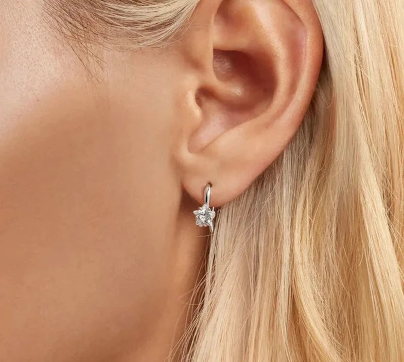 Shiny Star CZ Piercing Earrings