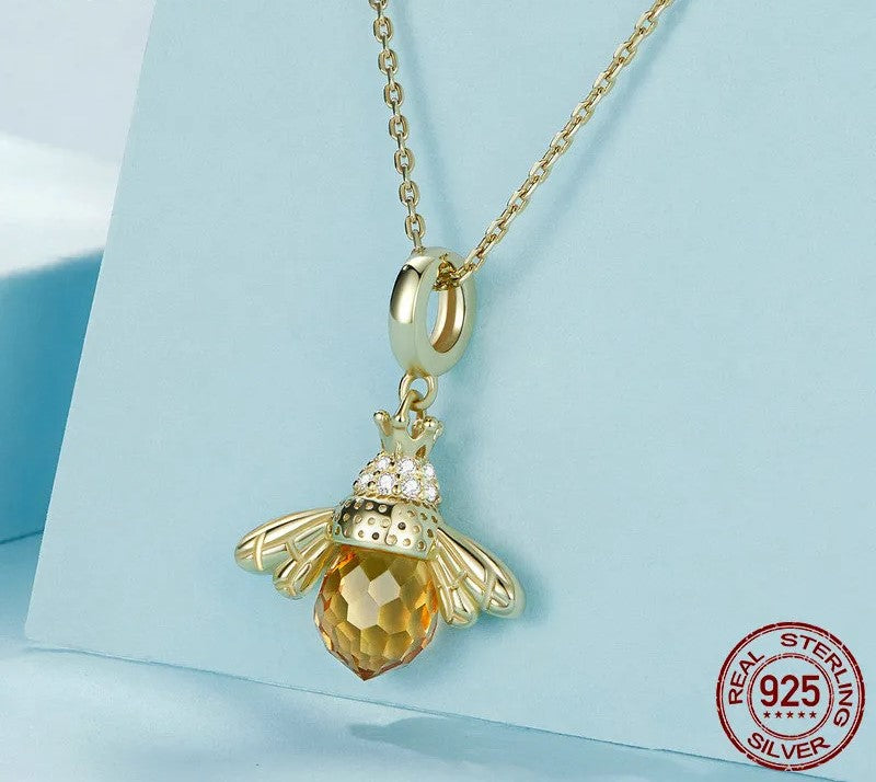 925 Sterling Silver Lovely Bee Necklace - TEA LU SHOP