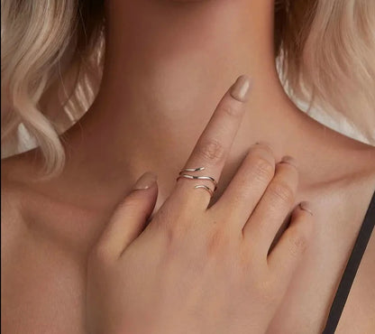 Simple Multi-layer Opening Lucky Adjustable Ring
