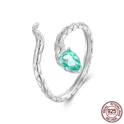 925 Sterling Silver Adjustable Coiled Snake Ring