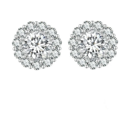 925 Sterling Silver Classic Moissanite Stud Earrings - TEA LU SHOP