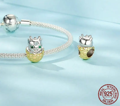 925 Sterling Silver Cute Dragon Egg Charm - Shine Bright Store