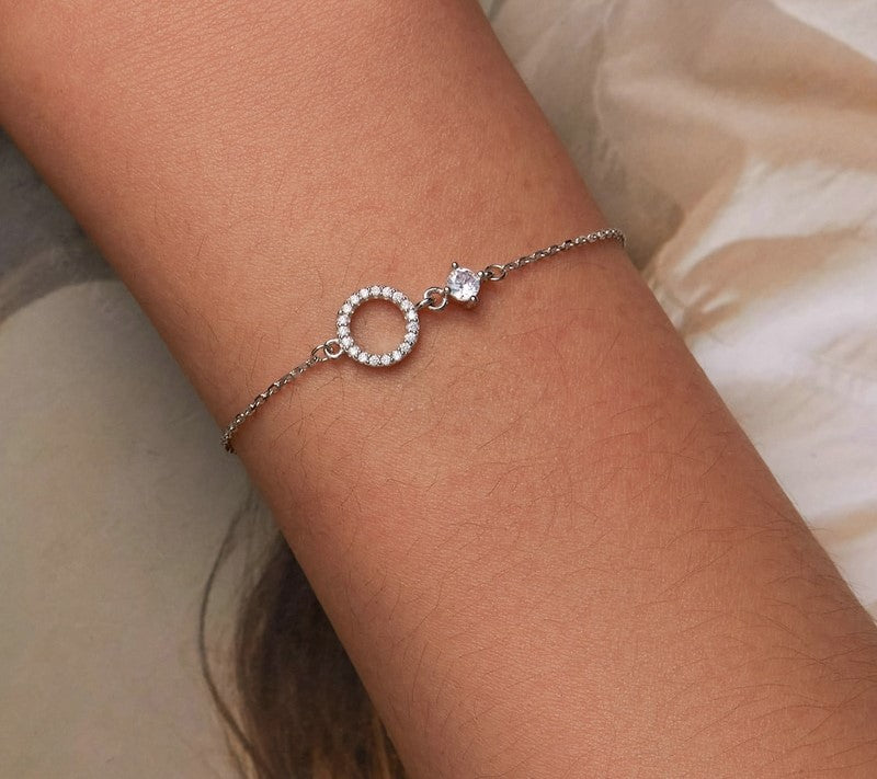 925 Sterling Silver Simple Ring Bracelet - TEA LU SHOP