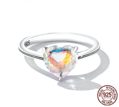 925 Sterling Silver Sparkling Heart Ring - TEA LU SHOP