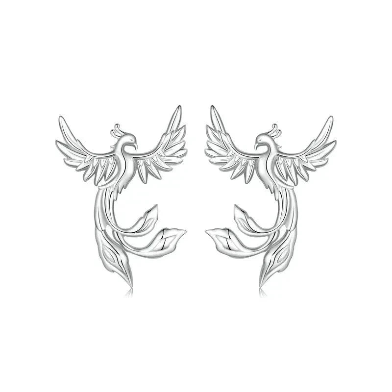 925 Sterling Silver Phoenix Stud Earrings