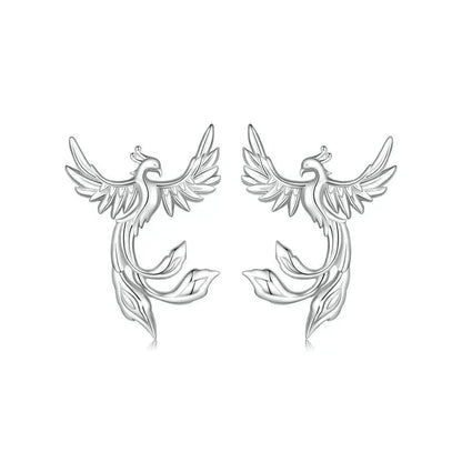 925 Sterling Silver Phoenix Stud Earrings