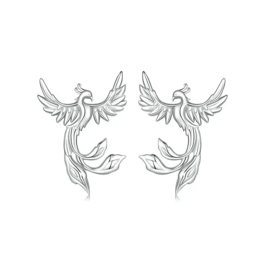 925 Sterling Silver Phoenix Stud Earrings