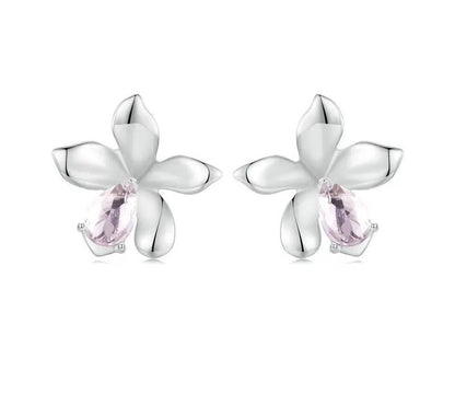 925 Sterling Silver White Gold Plated Stud Earrings - Shine Bright Store