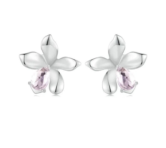925 Sterling Silver White Gold Plated Stud Earrings - Shine Bright Store
