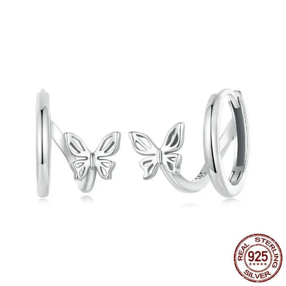 Dainty Butterfly Hoop Earrings