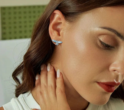 925 Sterling Silver Flying Fish Stud Earrings - Shine Bright Store
