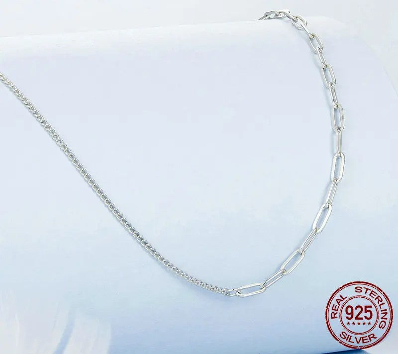 925 Sterling Silver White Gold Plated Simple Necklace - Shine Bright Store