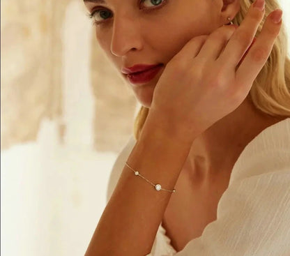 925 Sterling Silver Bezel Starry Moissanite Chain Bracelet