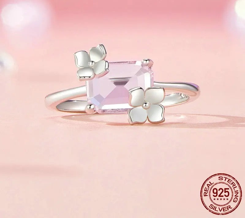 925 Sterling Silver Delicate Flower Statement Ring - Shine Bright Store