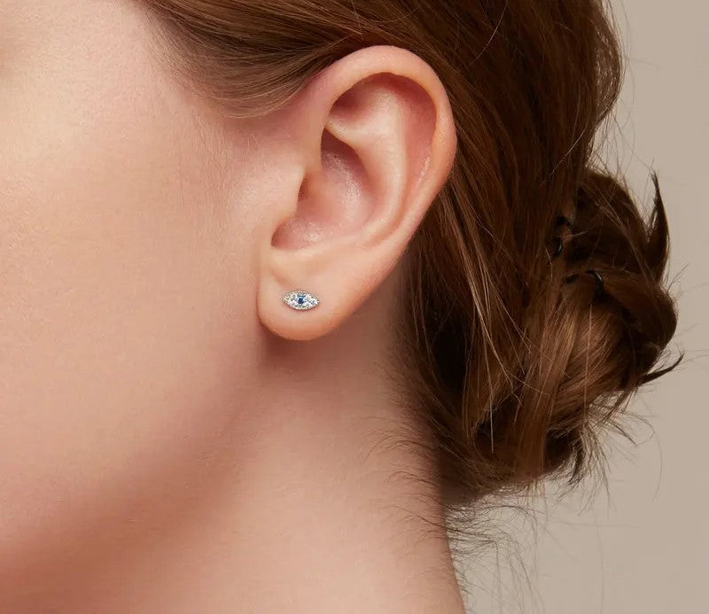 925 Sterling Silver Devil Eye Stud Earrings - TEA LU SHOP