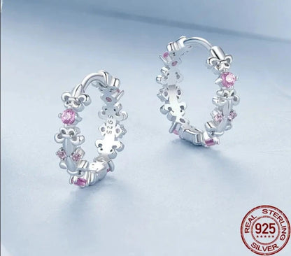Iris Flower Hoop Earrings